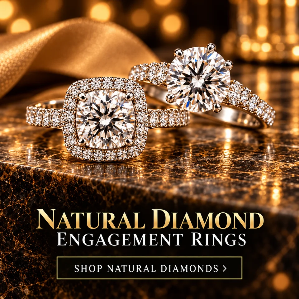 Natural diamond engagement rings. Shop natural diamonds.